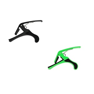 inefable guitar metal capo one handed quick change for ukulele electric amp acoustic guitars black amp green - pack of 2