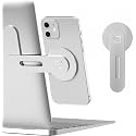 INEVIT Aluminium Laptop Mount Phone Holder | Laptop Magnetic Mobile Stand for i-Phone 12, 13, 14, 15 Series and All Other Devices (Fixed, Black)