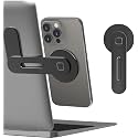 INEVIT Aluminium Laptop Mount Phone Holder | Laptop Magnetic Mobile Stand for i-Phone 12, 13, 14, 15 Series and All Other Devices (Fixed, Black)