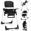 INFANS High Chair for Babies and Toddlers, Reclining Seat, Black