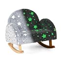 INFANS Kids Sofa with Glow in The Dark, Toddler Rocking Chair with Solid Wooden Frame Anti-Tipping, Upholstered Comfy Foam Children Chair for Kindergarten Playroom Preschool, Gift for Boys Girls