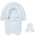 Infant Car Seat Insert, Baby Car Seat Head & Body Support with Straps Pads, Soft Newborn Preemie Carseat Insert Cushion for Girls Boys, Fits Carseat, Stroller, Swing, Bouncer, Light Blue