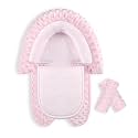 Infant Car Seat Insert, Baby Car Seat Head &amp; Body Support with 2 Straps Pads, Ultra Soft Newborn Preemie Carseat Insert Cushion for Girls Boys, Fits Car Seat, Stroller, Swing, Bouncer, Pink