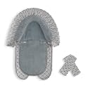 Infant Car Seat Insert, Baby Car Seat Head &amp; Body Support with 2 Straps Pads, Ultra Soft Newborn Preemie Carseat Insert Cushion for Girls Boys, Fits Car Seat, Stroller, Swing, Bouncer, Grey