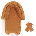 Infant Car Seat Insert, HNHUAMING Baby Car Seat Head &amp; Body Support with 2 Straps Pads, Ultra Soft Newborn Preemie Carseat Insert Cushion for Girls Boys, Fits Car Seat, Stroller, Swing, Bouncer, Brown