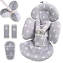 Infant Insert Compatible with 4moms Mamaroo Swing and Infant Carseat, Including 3 Replacement Balls, Reversible Newborn Insert for Baby Swing, Stroller, Bouncer, Soft Fabric - Gray