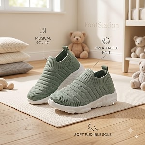 infant shoes for baby boys amp girls  musical sound walking shoes  first walker shoes for toddlers  lightweight breathable knit sneakers  soft sole comfortable slip on shoes for newborns babies amp kids