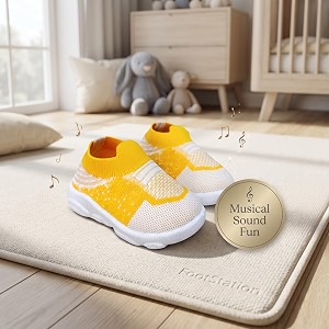 infant shoes for baby boys amp girls  musical sound walking shoes  first walker shoes for toddlers  lightweight breathable knit sneakers  soft sole comfortable slip on shoes for newborns babies amp kids