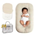 Infant Support Cushion - Baby Support Cushion for Newborn, 0-24 Months, Portable Tummy Time Mat for Home and Travel, Soft Cotton, Supervised Use, Baby Essentials Gift, Coffee(1 Cushion + 1 Cover)