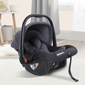 infantso 4-in-1 baby carry cot ece r4404 certified car seat feeding chair amp rocker for infant babies of 0 to 15 months  adjustable handle canopy washable cover  baby car seat with 3-point safety harness - upto 13 kgs grey