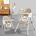 Infantso Feed-X (5-in-1) Baby High Chair/Baby Feeding Chair with Foot Support for 0 to 5 Years Baby, High/Feeding Chair Foldable, Height Adjustable, Safety Harness, Wheels, Cushion, Portable Chair