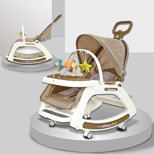 infantso baby rocker amp bouncer for 0 to 2 years blue portable rocker for newborn with mosquito net calming vibrations soft music amp 3 hanging toys 5-point safety harness