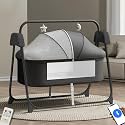 Infantso Premium Electric Baby Cradle Swing - Bluetooth &amp; Remote Control Palna Jhula with Custom Swing Time, Adjustable 5-Speeds, Automatic Swing Cradle for 0-12 Months, Soft Mattress, Safe &amp; Spacious