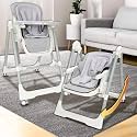 Infantso SWINI (5-in-1) Multifunctional Baby High Chair with Swing for Baby, Adjustable Height, Dual Tray, Reclinable Backrest &amp; Footrest Feeding Chair for 6 Months - 5 Years Kids, Portable &amp; Foldable