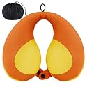 INFANZIA Kids Travel Neck Pillow, Chin Support for Car Seat & Plane, Orange