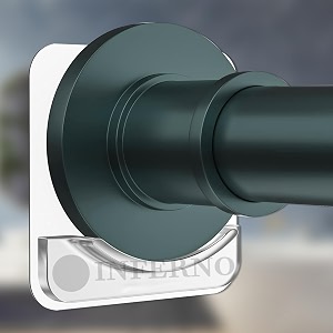 inferno 2 pieces adhesive shower curtain rod holder invisible wall mount holder rod not included transparent