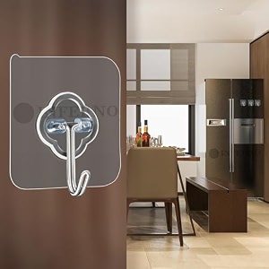 inferno 5 pieces self adhesive 6mm j wall hook for hanging frame wall clock heavy duty transparent hook