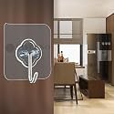 INFERNO 20 Pieces Self Adhesive 6mm J Wall Hook for Hanging Frame, Wall Clock Heavy Duty Transparent Hook