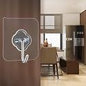 INFERNO 10 Pieces Self Adhesive 6mm J Wall Hook for Hanging Frame, Wall Clock Heavy Duty Transparent Hook