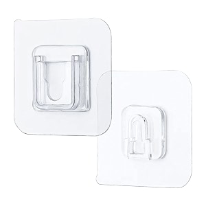 inferno transparent self-adhesive wall hooks  waterproof plastic malefemale sticker hooks for home kitchen amp bathroom use pack of - 10