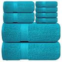 Infinitee Xclusives 100% Cotton Bath Towel Set – 8 Piece Bathroom Towel Set