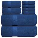 Infinitee Xclusives 100% Cotton Bath Towel Set – 8 Piece Bathroom Towel Set