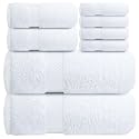 Infinitee Xclusives 100% Cotton Bath Towel Set – 8 Piece Bathroom Towel Set