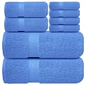 Infinitee Xclusives 100% Cotton Bath Towel Set – 8 Piece Bathroom Towel Set