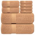 Infinitee Xclusives 100% Cotton Bath Towel Set – 8 Piece Bathroom Towel Set