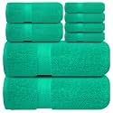 Infinitee Xclusives 100% Cotton Bath Towel Set – 8 Piece Bathroom Towel Set
