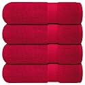Infinitee Xclusives 100% Ring-Spun Cotton Bath Towels for Bathroom - Pack 4