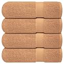 Infinitee Xclusives 100% Ring-Spun Cotton Bath Towels for Bathroom - Pack 4