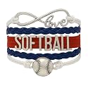 Softball Infinity Charm Bracelet- Softball Jewelry - Adjustable Bracelet for Softball Player, Team and Coaches Gifts