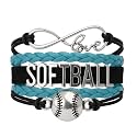 Softball Infinity Charm Bracelet- Softball Jewelry - Adjustable Bracelet for Softball Player, Team and Coaches Gifts