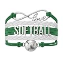 Softball Infinity Charm Bracelet- Softball Jewelry - Adjustable Bracelet for Softball Player, Team and Coaches Gifts