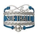 Softball Infinity Charm Bracelet- Softball Jewelry - Adjustable Bracelet for Softball Player, Team and Coaches Gifts