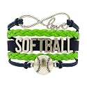 Softball Infinity Charm Bracelet- Softball Jewelry - Adjustable Bracelet for Softball Player, Team and Coaches Gifts