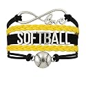 Softball Infinity Charm Bracelet- Softball Jewelry - Adjustable Bracelet for Softball Player, Team and Coaches Gifts