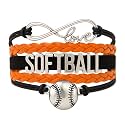 Softball Infinity Charm Bracelet- Softball Jewelry - Adjustable Bracelet for Softball Player, Team and Coaches Gifts
