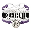 Softball Infinity Charm Bracelet- Softball Jewelry - Adjustable Bracelet for Softball Player, Team and Coaches Gifts