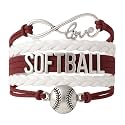Softball Infinity Charm Bracelet- Softball Jewelry - Adjustable Bracelet for Softball Player, Team and Coaches Gifts