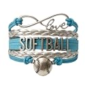 Softball Infinity Charm Bracelet- Softball Jewelry - Adjustable Bracelet for Softball Player, Team and Coaches Gifts