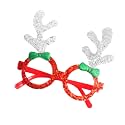 INFISPACE Christmas Glitter Reindeer Antler Glasses Frame Goggles for Boys &amp; Girls