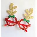 INFISPACE Christmas Glitter Reindeer Antler Glasses Frame Goggles for Boys &amp; Girls