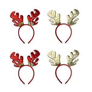 infispace reindeer velvet antlers headbandsanta hat headgear for christmas xmas party