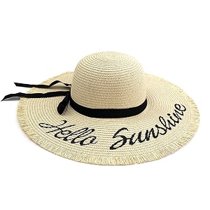 infispace women39s embroidered straw sun hat with fringe and ribbon  ladies wide brim vacation beach sunscreen hat spf-50