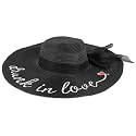 INFISPACE Women's Embroidered Straw Sun Hat with Fringe and Ribbon | Ladies Wide Brim Vacation Beach Sunscreen Hat (SPF-50)