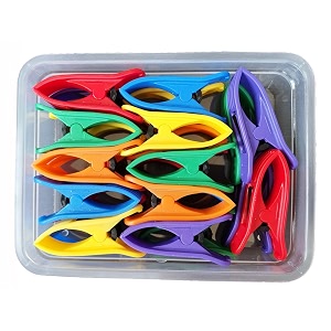kitsen 24 pcs cloth drying clips clothes pegs for ropestandpipe packed in storage box multi color