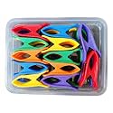 KITSEN 24 Pcs Cloth Drying Clips, Clothes Pegs for Rope/Stand/Pipe Packed in Storage Box (Multi Color)