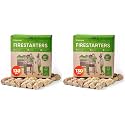 Inflame Fire Starters 130 pcs - Fire Starters for Campfires, Charcoal, Grill, BBQ, Fireplace, Chimney, Woodstove - Waterproof, Weather-Resistant - Natural Wood Starters (Pack of 2)